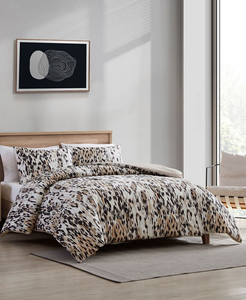 Kenneth Cole New York abstract Leopard 3 Piece Duvet Cover Set, King