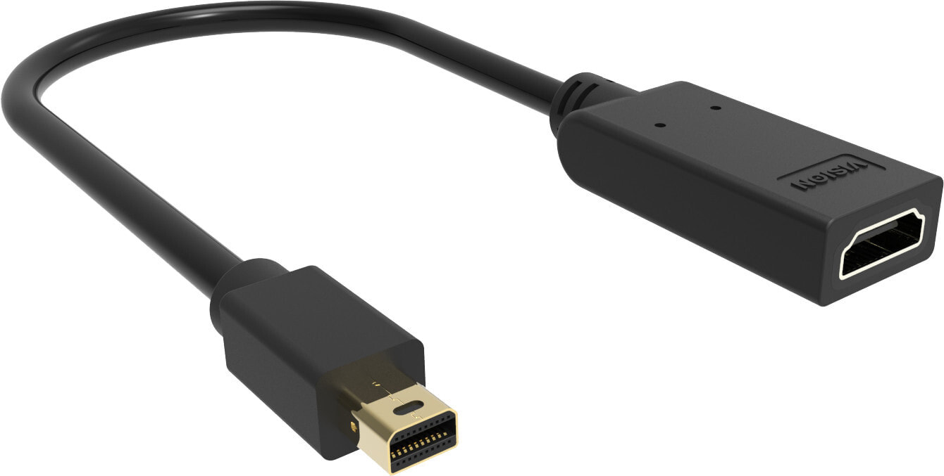 Vision TC-MDPHDMI/BL видео кабель адаптер Mini DisplayPort HDMI Тип A (Стандарт) Черный