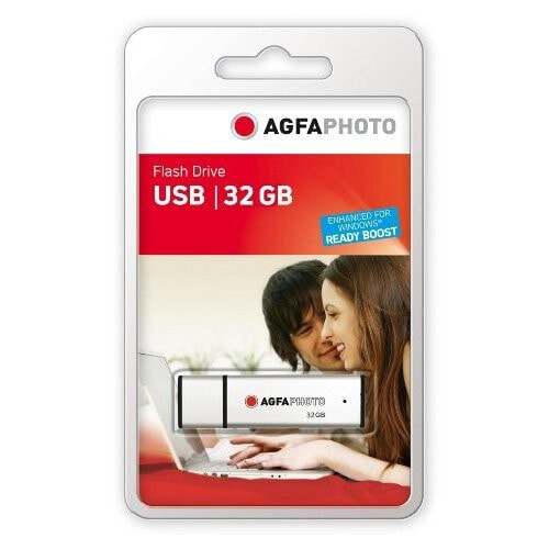 AgfaPhoto USB Flash Drive 2.0, 32GB USB флеш накопитель USB тип-A Серебристый 10514