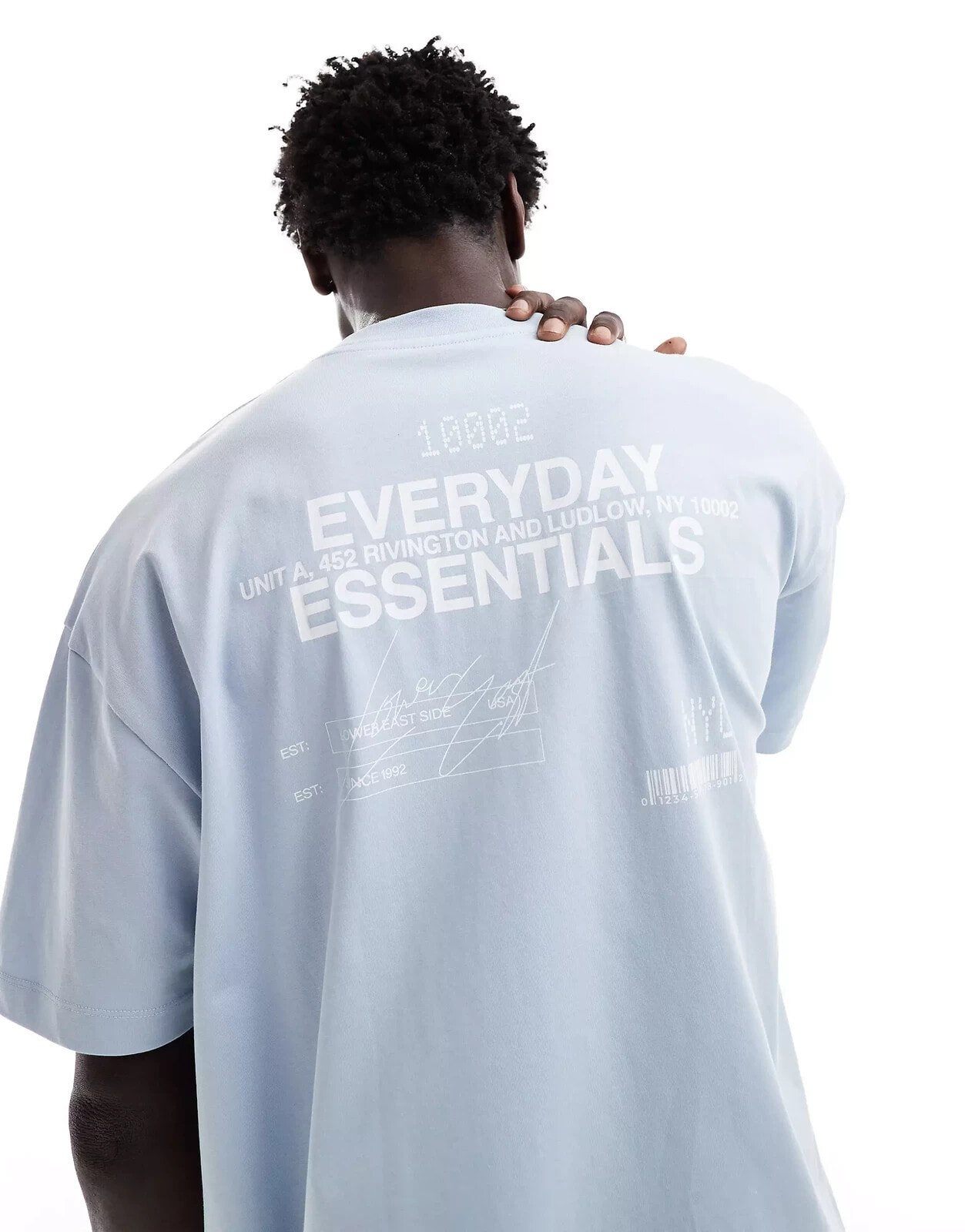 ASOS DESIGN – Oversize-T-Shirt in Weiß mit Textprint am Rücken