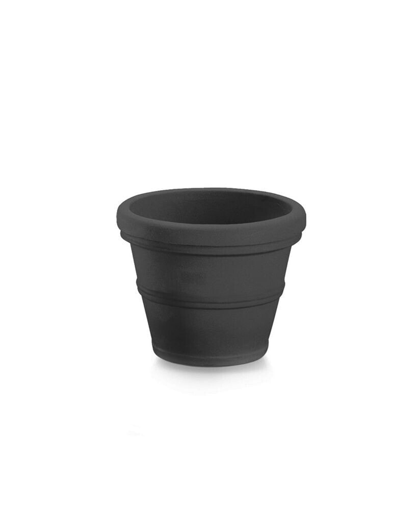 Garden Elements bC2614SC94 Turin Round Outdoor Plastic Planter Black 14 Inches