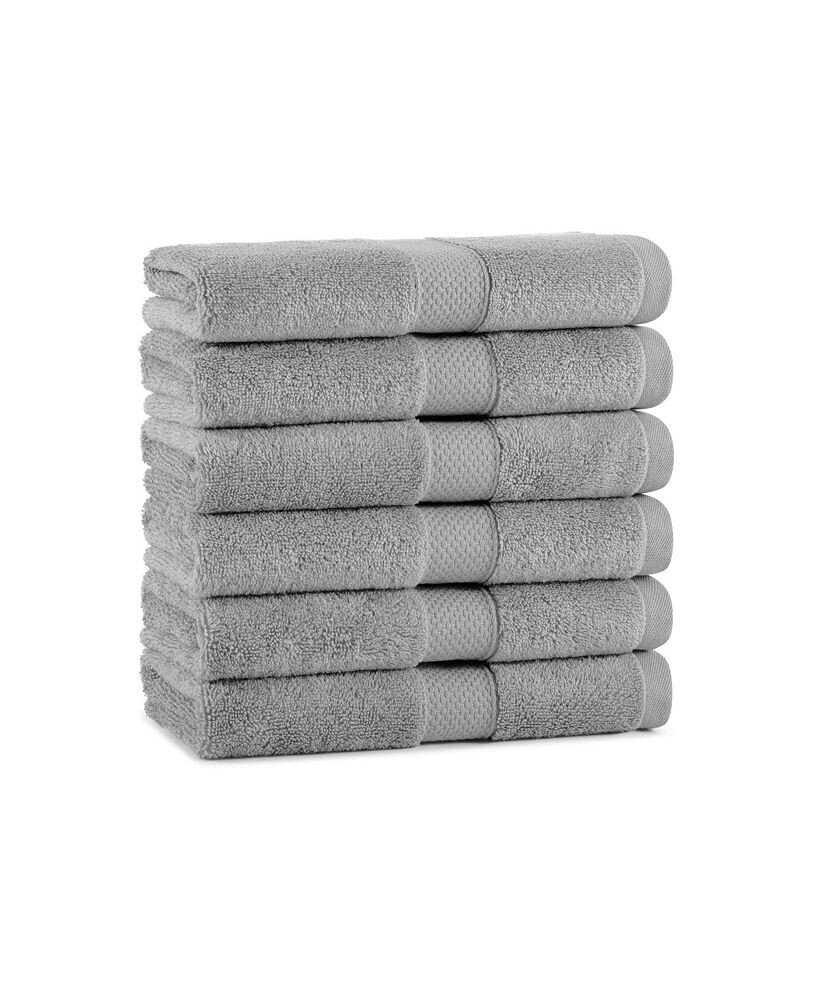 Aston and Arden aston & Arden Egyptian Cotton Luxury Hand Towels (Pack of 6), 600GSM, Seven Color Options, Jacquard Dobby Border, 16x30