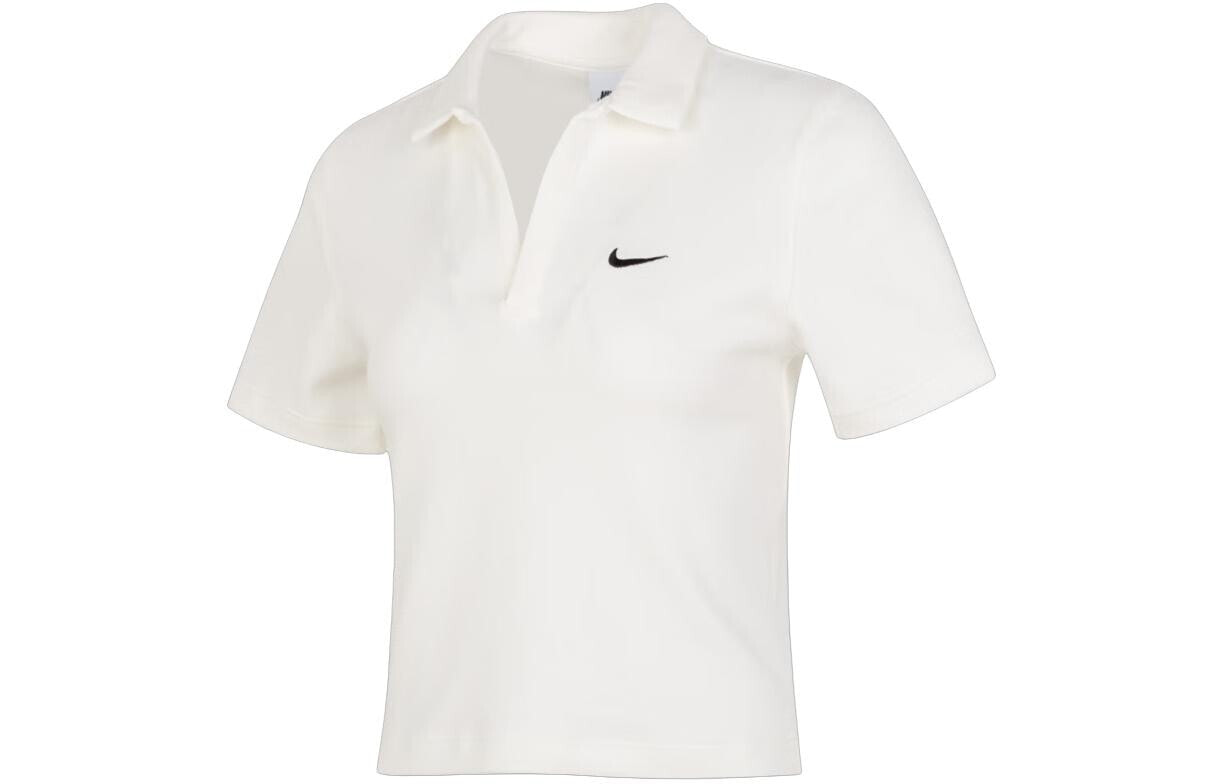 Nike Sportswear Essential Women's Short-sleeve Polo Top 'Sail/Black'