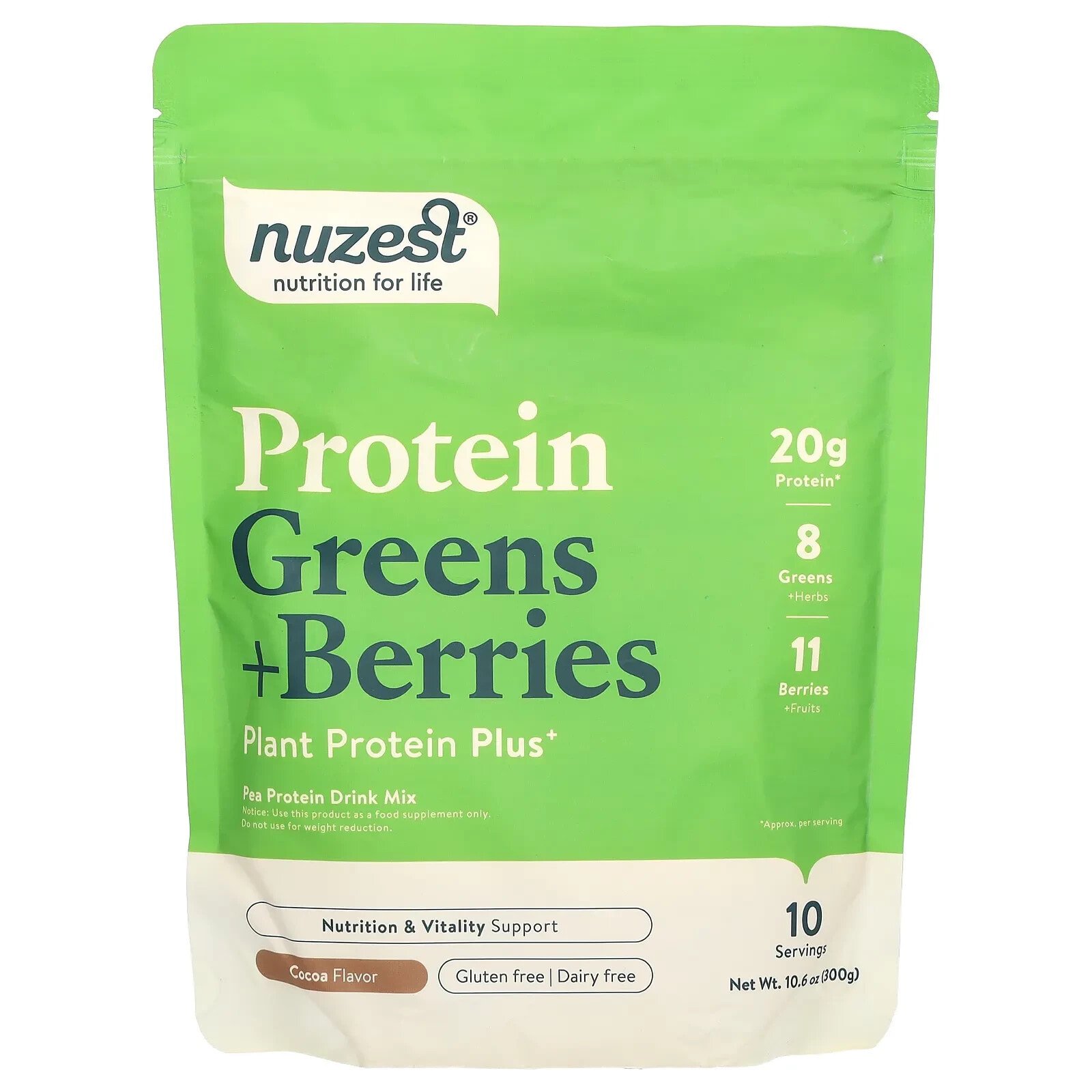 Protein Greens + Berries, Vanilla Caramel, 10.6 oz (300 g)