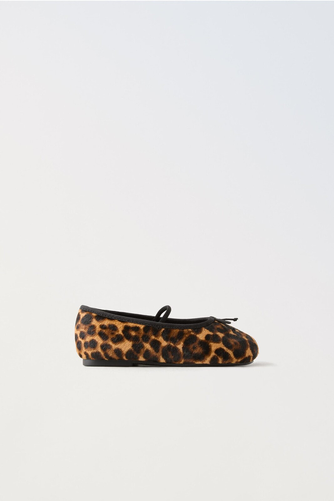 Animal print leather ballet flats