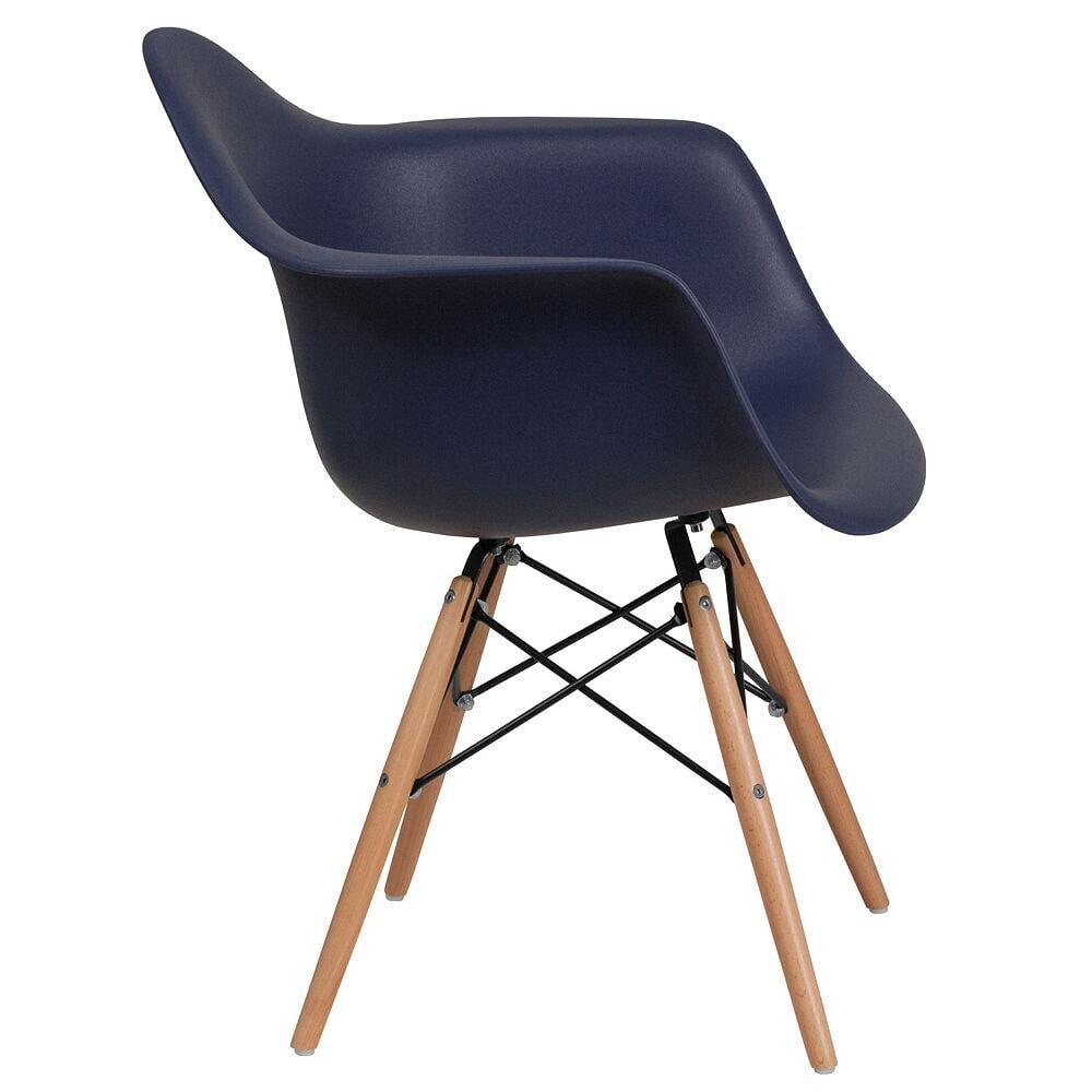 Flash Furniture alonza Series Navy Plastic Chair With Wood Base