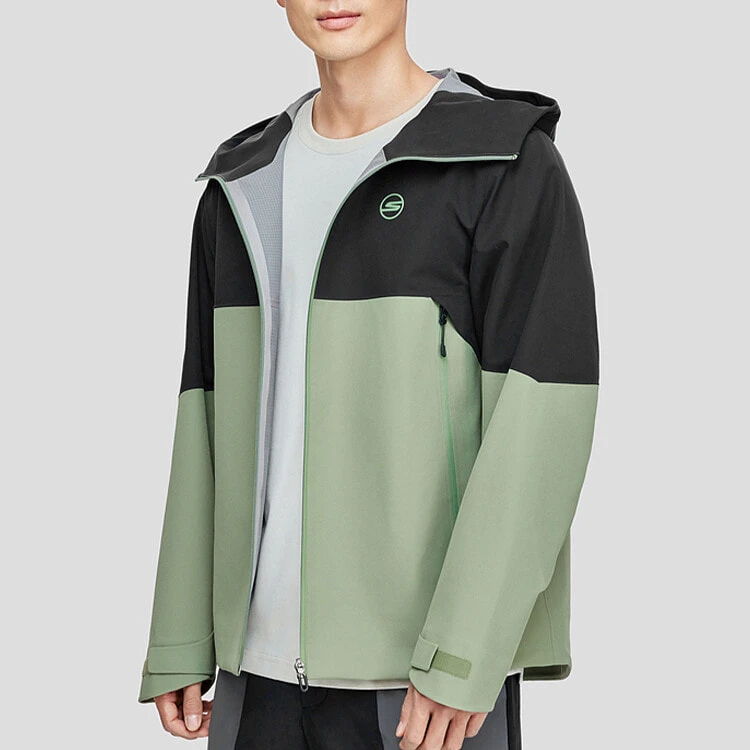 Skechers Water-Resistant Windproof UV Protection Breathable Windbreaker Jacket Men's Brown Green