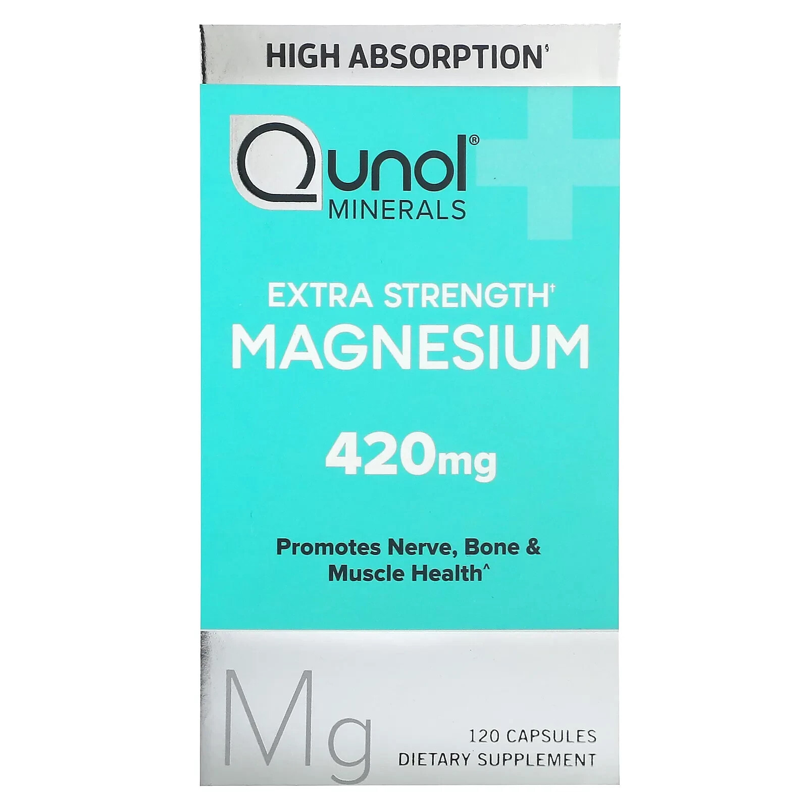 Qunol, Magnesium, Extra Strength, 210 mg, 120 Capsules