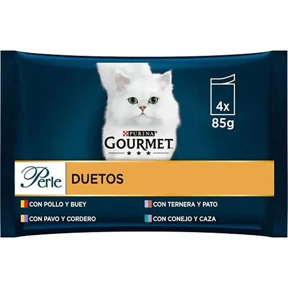 PURINA Gourmet Perle Thin Sauce Duo Farm-Fresh 4x85g Cat Snack 12 Units