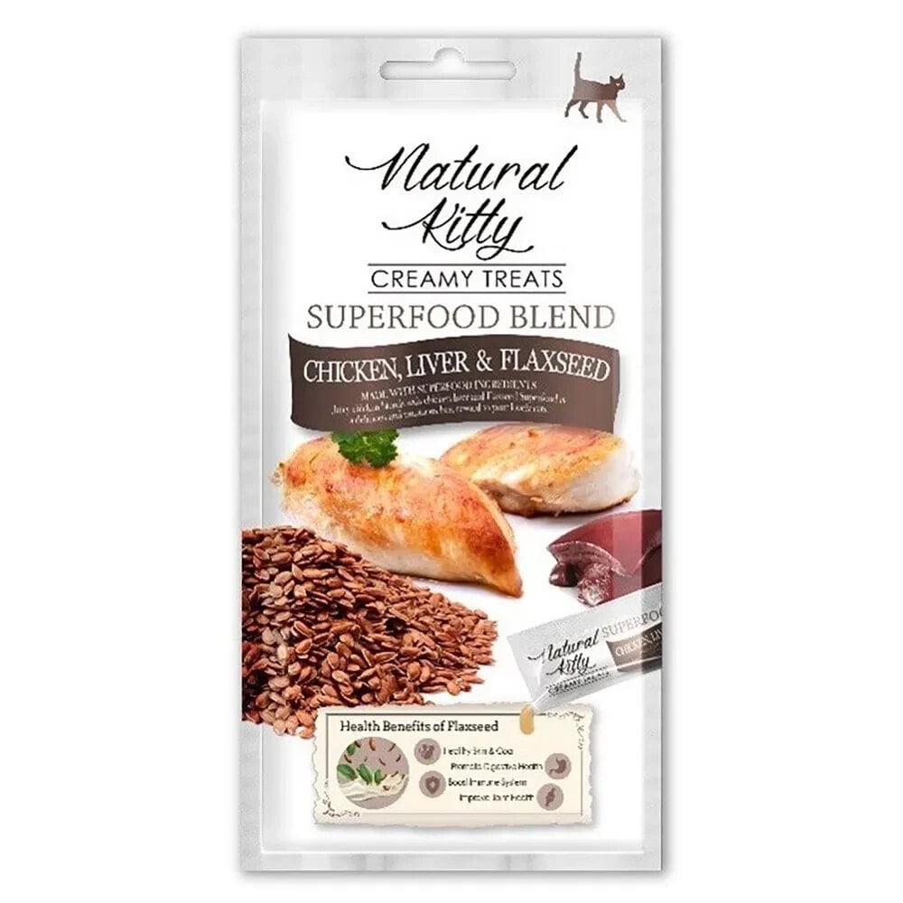 NATURAL KITTY Superfood Blend Chicken with liver 4x12g cat treat