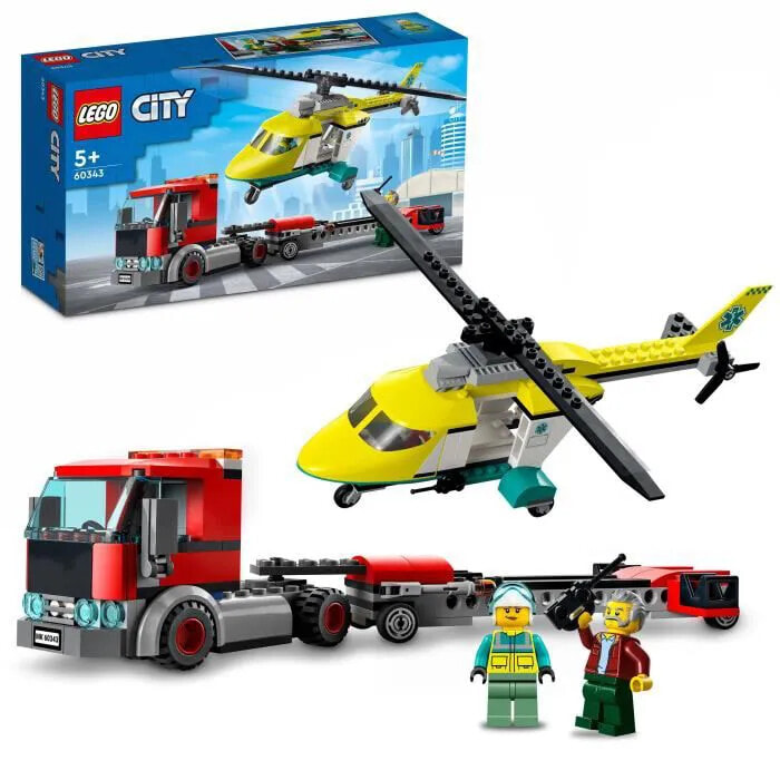 LEGO 60343 City Great Vehicles Rescue Helicopter Transport Truck Spielzeuggeschenk fr Kinder ab 5 Jahren