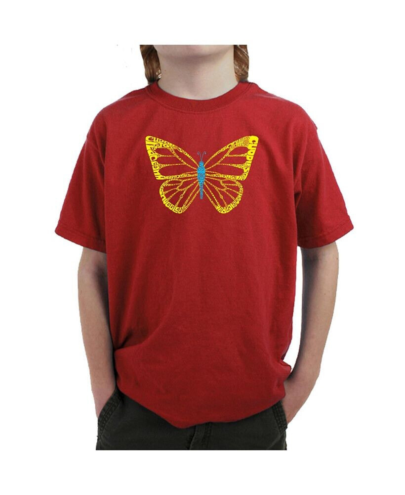 LA Pop Art big Boy's Word Art T-shirt - Butterfly