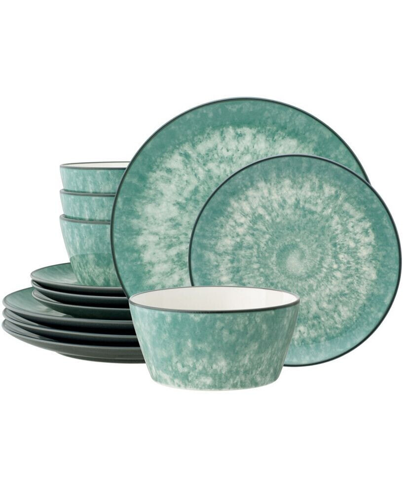 Noritake Colorkraft Essence Jade 12 Piece Dinnerware Set, Service for 4