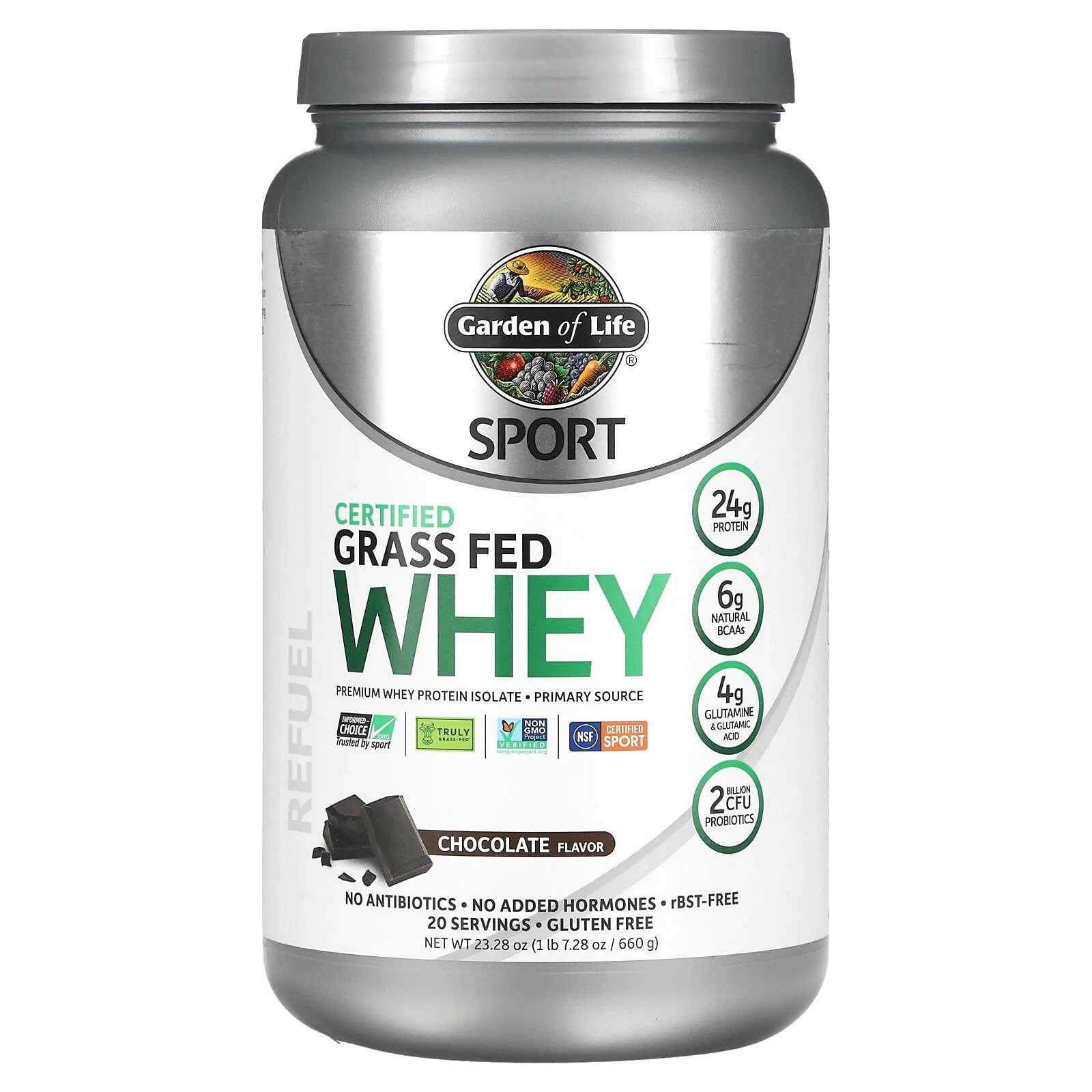 Garden of Life, Sport, Certified Grass Fed Whey, Vanilla, 22.57 oz (640 g)