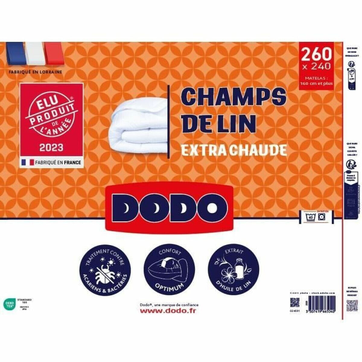 Duvet DODO Champs de Lin 240 x 260 cm White 450 g/m²