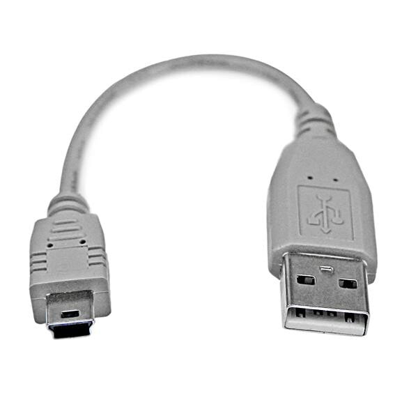 StarTech.com USB2HABM6IN USB кабель 0,152 m 2.0 USB A Mini-USB B Серый