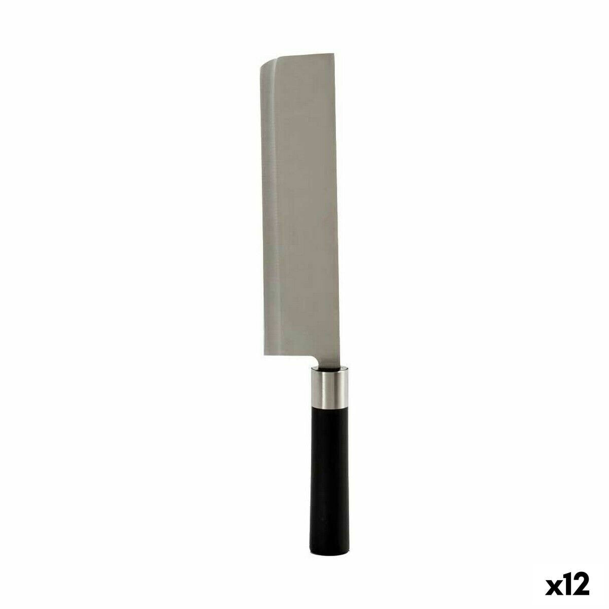 Large Cooking Knife 5,6 x 2,5 x 33 cm Silver Black Stainless steel Plastic (12 Units)