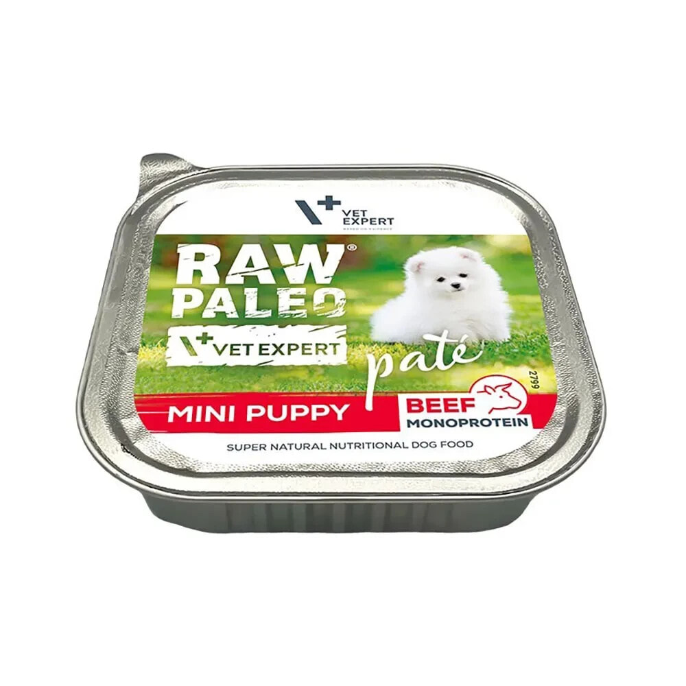 RAW PALEO Pate mini beef wet dog food 150g