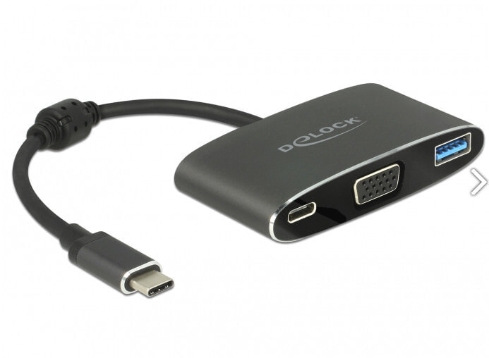 DeLOCK 62992 кабельный разъем/переходник SuperSpeed USB (USB 3.1 Gen 1) USB Type-C™ VGA 15 pin, SuperSpeed USB (USB 3.1 Gen 1) Type-A, SuperSpeed USB (USB 3.1 Gen 1) USB Type-C Серый