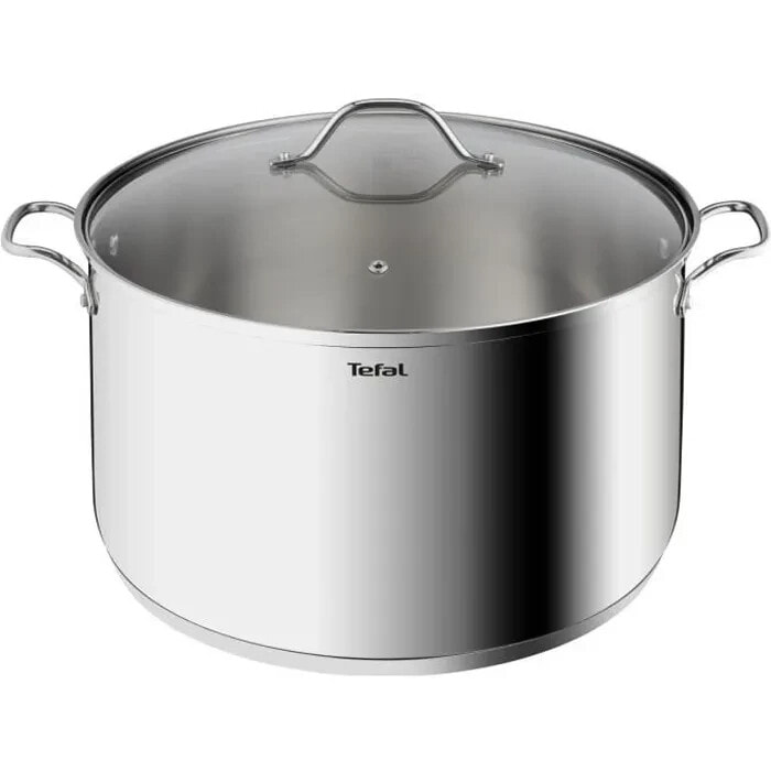 Tefal B8647504 Marmit 36 ??cm Edelstahl, alle Brnde einschlielich Induktion, 20L, robuste Griffe, Glasabdeckung, XL -Intuition