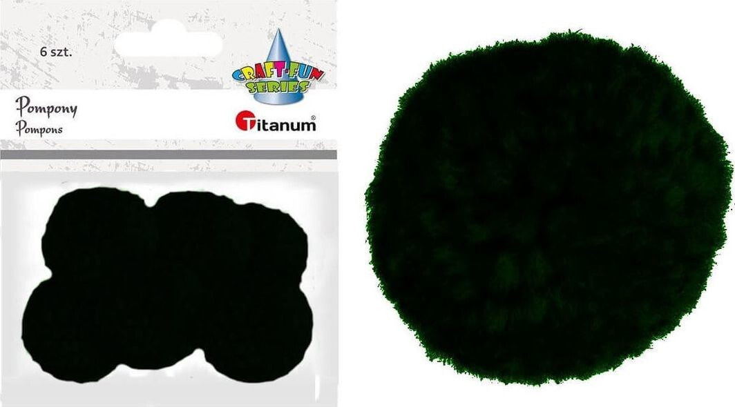 Titanum Decorative pompoms in 6 pcs dark green yarn