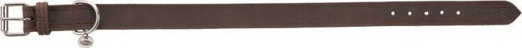 Trixie Rustic thick leather collar, S – M: 34–40 cm / 25 mm, dark brown