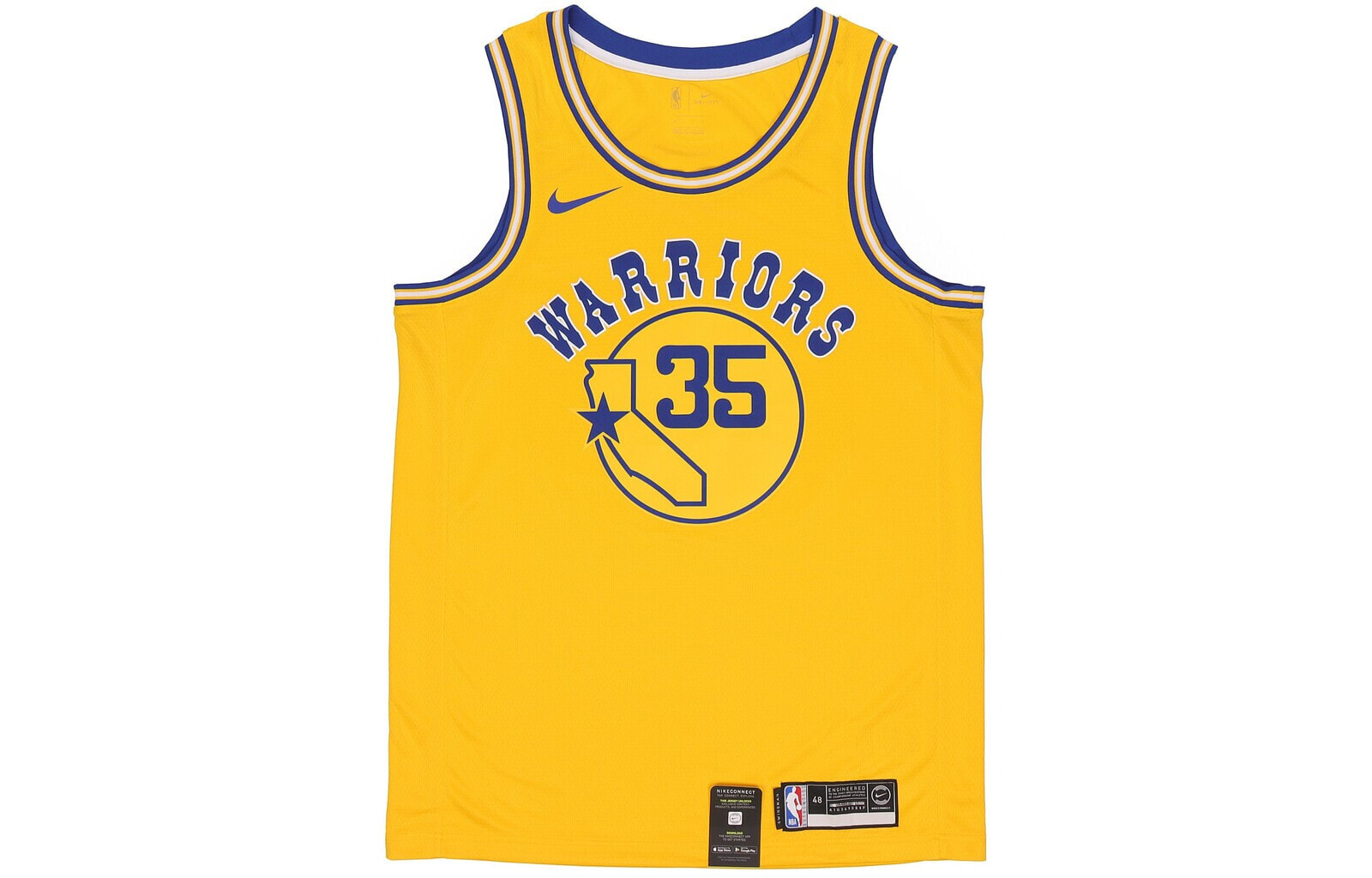 Nike Classic Edition Swingman Connected Jersey NBA SW球迷版 金州勇士队 杜兰特 黄袜子球衣 男款 黄色 / Майка Nike Classic Edition Swingman Connected Jersey NBA SW AJ3878-729