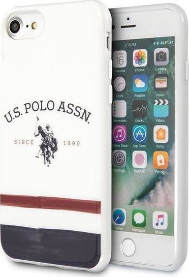 чехол iPhone 7/8/SE 2020 силиконовый белый с логотипом U.S. Polo Assn.