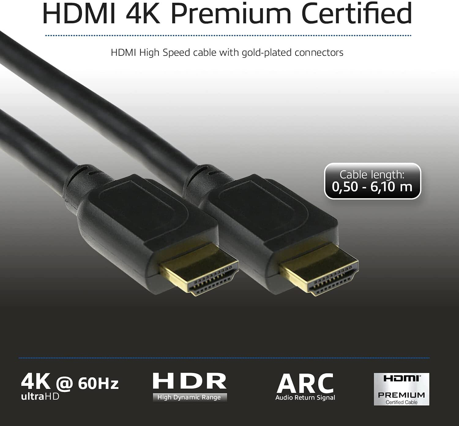 ACT AK3941 HDMI кабель 0,5 m HDMI Тип A (Стандарт) Черный