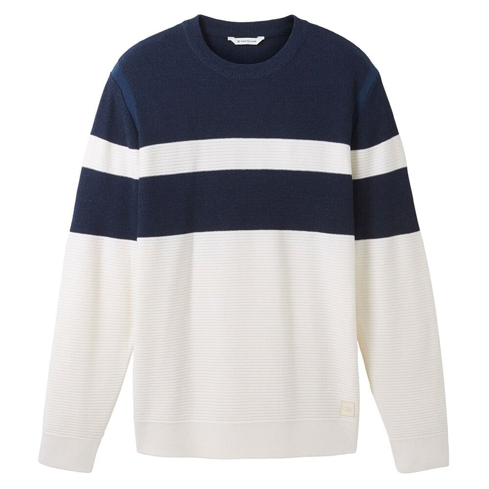 TOM TAILOR 1038207 Structure Mix Knit Crew Neck Sweater