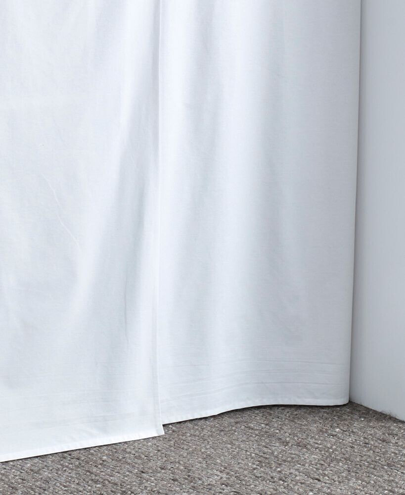Solid White Cotton Twin XL Dorm Bedskirt