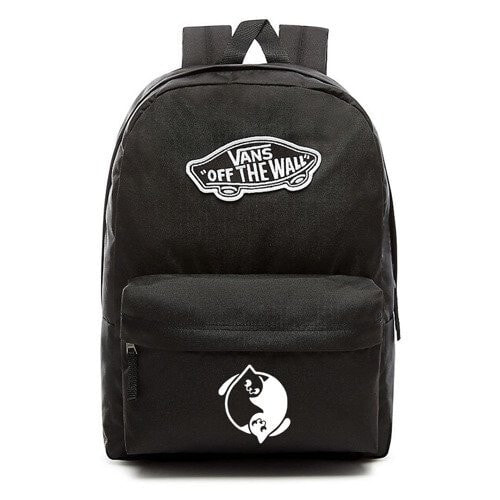 Мужской спортивный рюкзак черный с отделением VANS Realm Backpack szkolny - VN0A3UI6BLK - Custom Yin Yang Cats