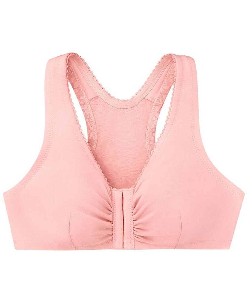 Women's Full Figure Plus Size Complete Comfort Wirefree Cotton T-Back Bra  GLAMORISE Цвет: Розовый; Размер: 40g/h купить от 5053 рублей в  интернет-магазине MALL