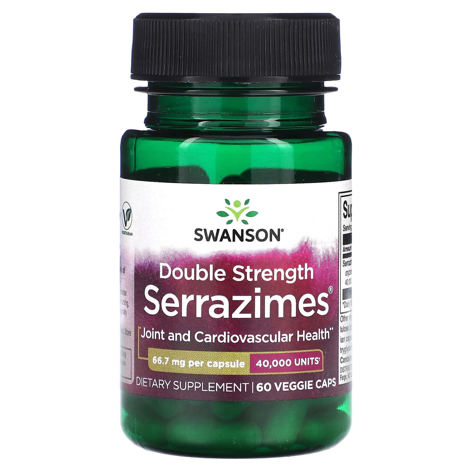 Double Strength Serrazimes, 66.7 mg, 60 Veggie Capsule