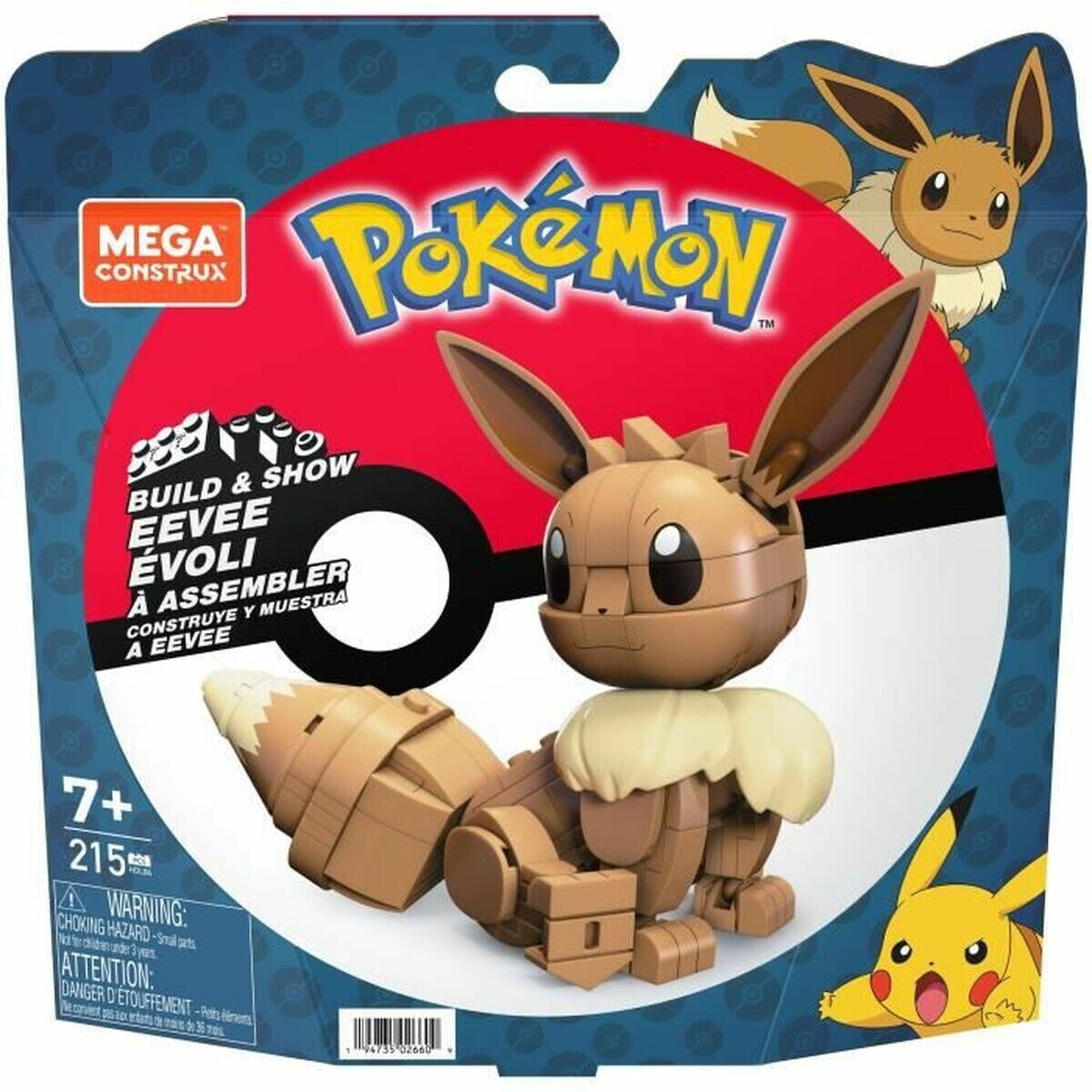 Jointed Figure Mega Construx Eevee Medium + 7 Years 215 Pieces