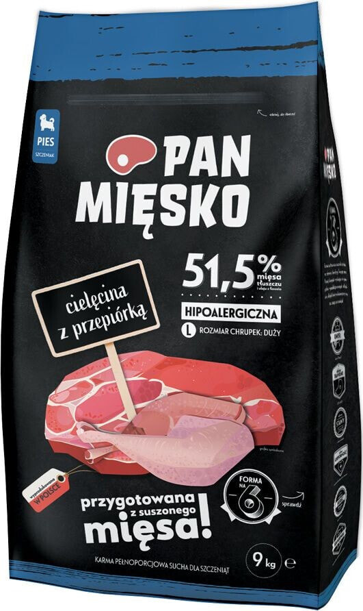 Pan Mięsko Karma cielęcina z przepiórką chrupki L dla szczeniąt 20kg