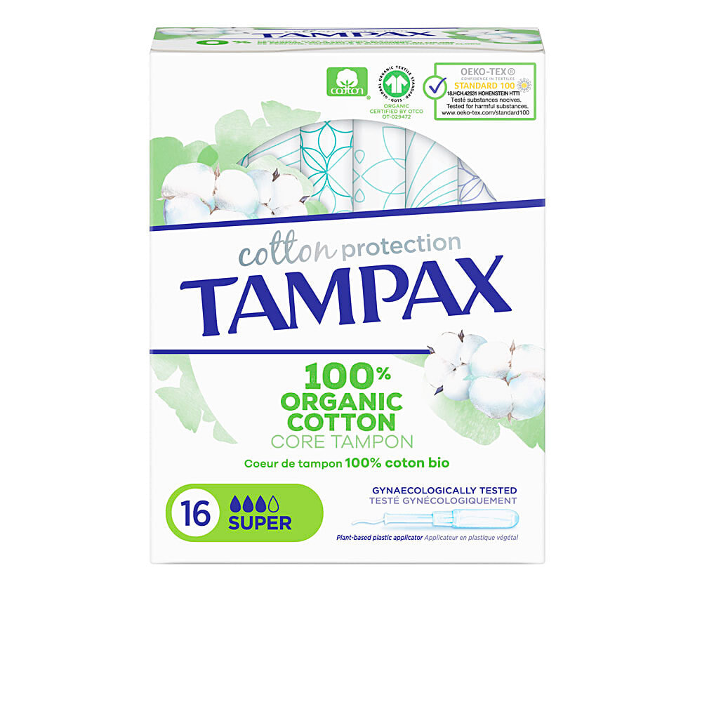 Tampax Orhanic Cotton Tampons Тампоны из органического хлопка Супер 16 шт.