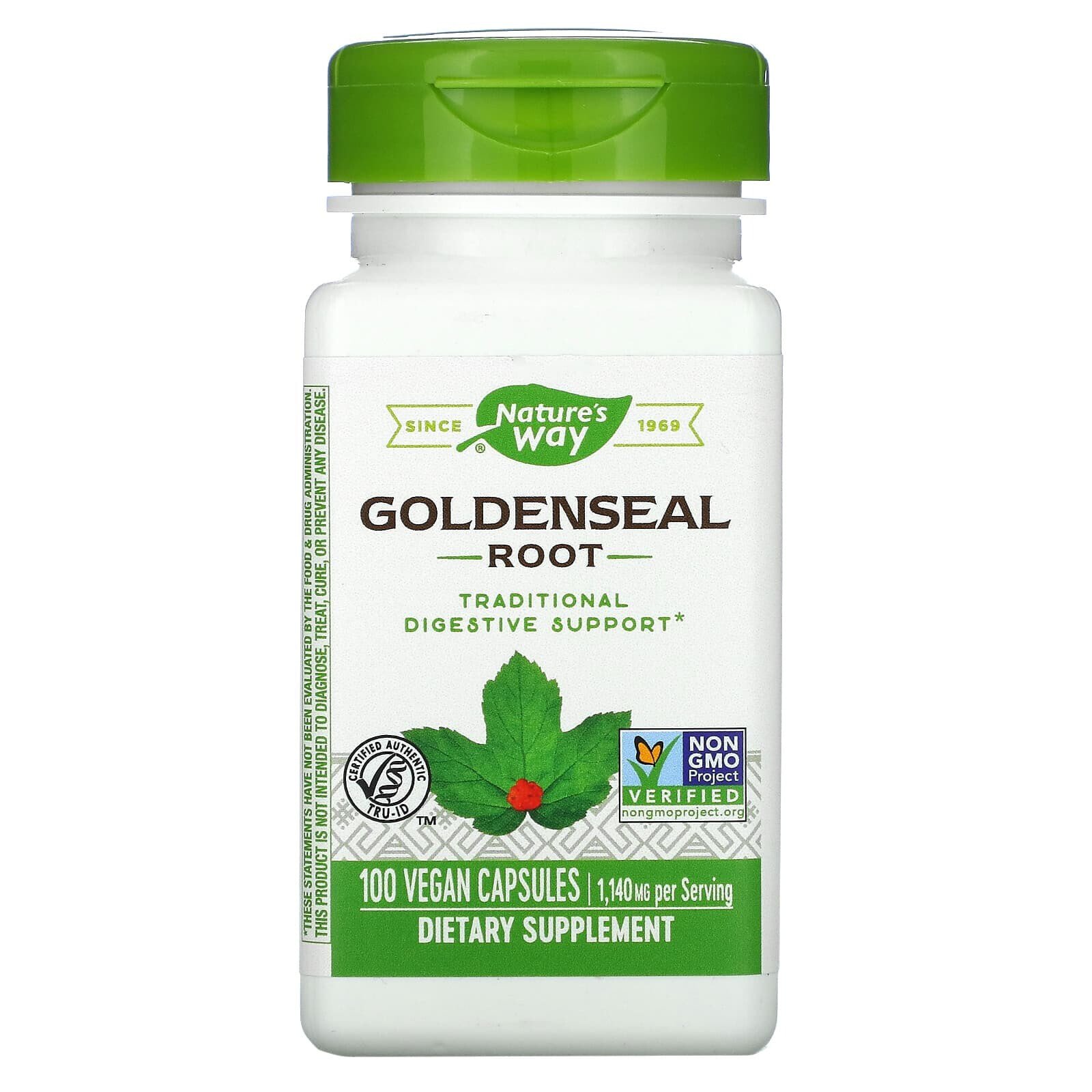 Goldenseal Root, 1,140 mg, 100 Vegan Capsules (570 mg per Capsule )