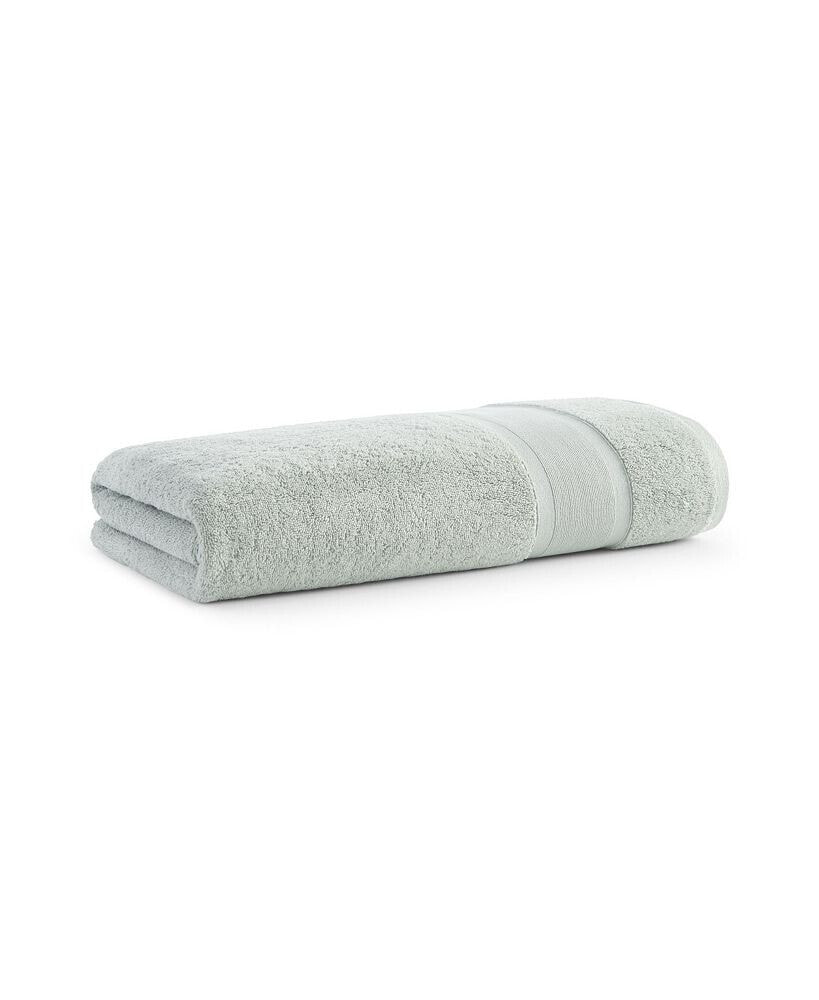 Aston and Arden aegean Eco-Friendly Recycled Turkish Bath Sheet, 35x70, 600 GSM, Solid Color with Weft Woven Stripe Dobby, 50% Recycled, 50% Long-Staple Ring Spun Cotton Blend, Low-Twist, Plush, Ultra Soft Oversized Towel