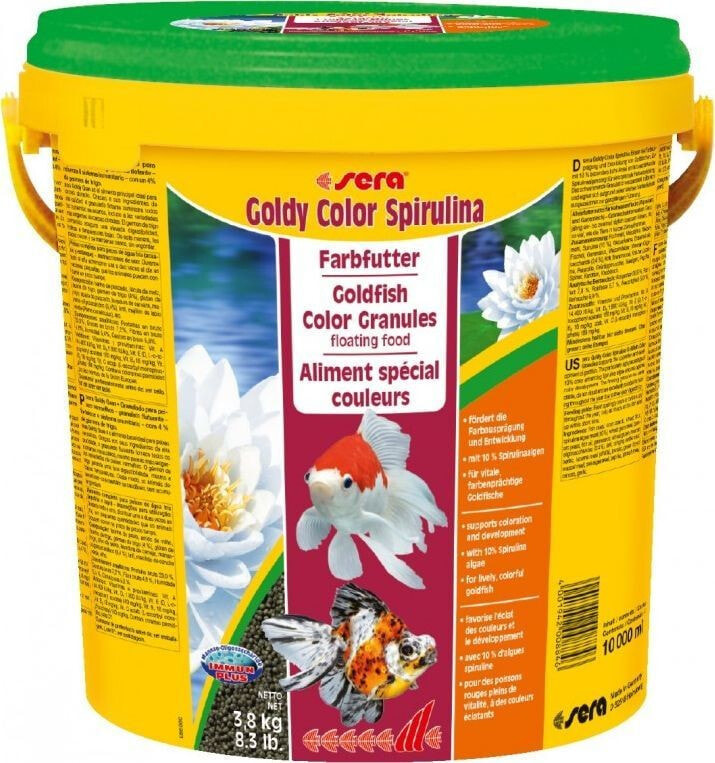 Корм для рыб Sera Goldy Color Spirulina Nature 10 l, granulat - pokarm dla złotych rybek