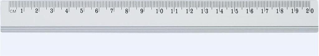 Grand 20 cm aluminum ruler