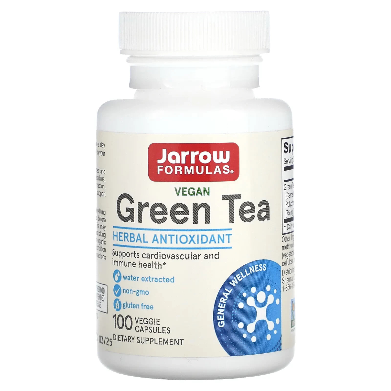 джэрроу формулас, зеленый чай, 500 мг, 100 вегетарианских капсул
