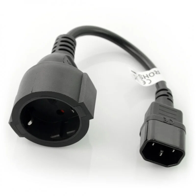 Адаптер кабеля питания IEC - Schuko (F) для ИБП 20 см - черный