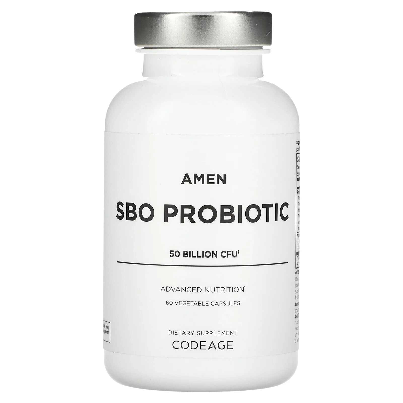 Amen, SBO Probiotic, 50 Billion CFU, 60 Vegetable Capsules