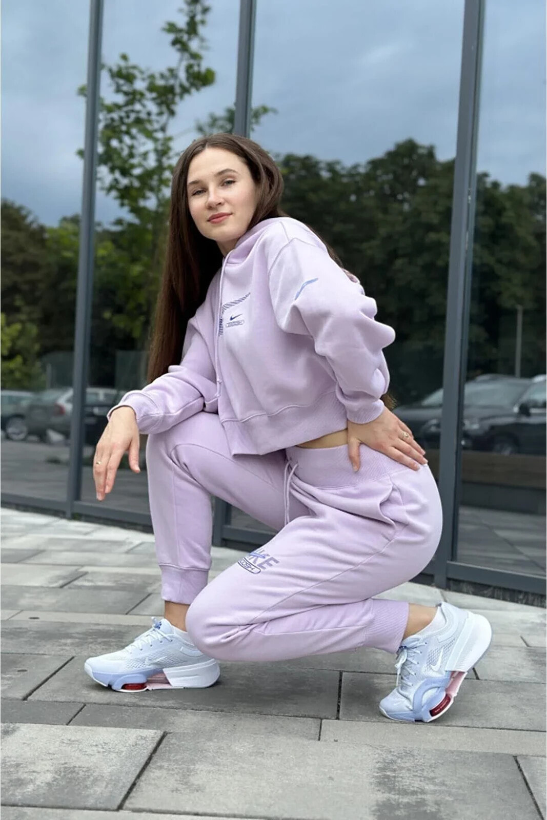Sportswear Swoosh High-Waist Fleece Kadın Lila Eşofman Altı