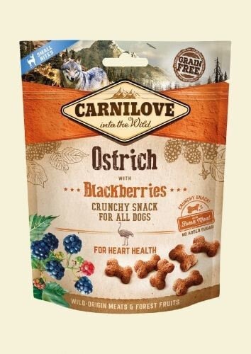 Лакомство для собак Carnilove Przysmak Dog Snack Fresh Crunchy Ostrich+Blackberries 200g