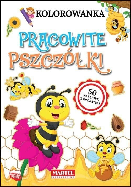 Раскраска для рисования Martel Kolorowanka. Pracowite pszczółki z brokatowymi..