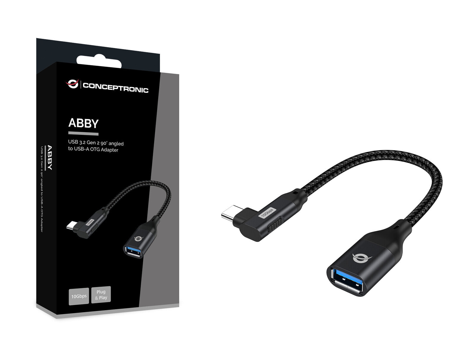 Conceptronic ABBY19B гендерный адаптер USB-C USB-A Черный