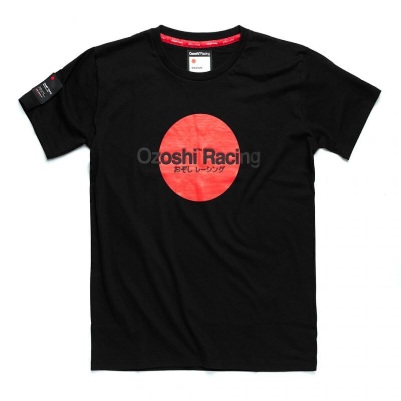 Мужская футболка повседневная черная с надписями  Ozoshi Yoshito M O20TSRACE005