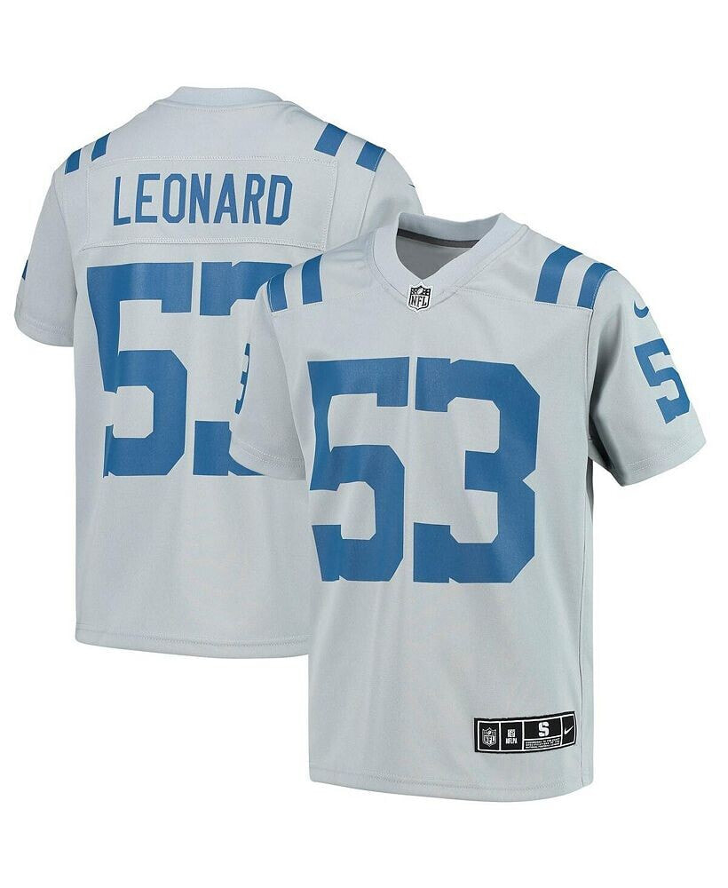 Nike big Boys Darius Leonard Gray Indianapolis Colts Inverted Team Game Jersey